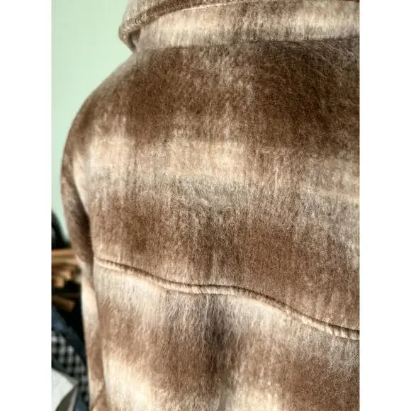 NWT! Lucky Brand Plaid Jacket Light Brown Ombre Size Large - Picture 8 of 8